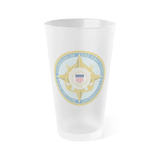 USCG Sector Jacksonville Guardians of the first coast (U.S. Coast Guard) Frosted Pint Glass 16oz Default Title - Go Mug Yourself