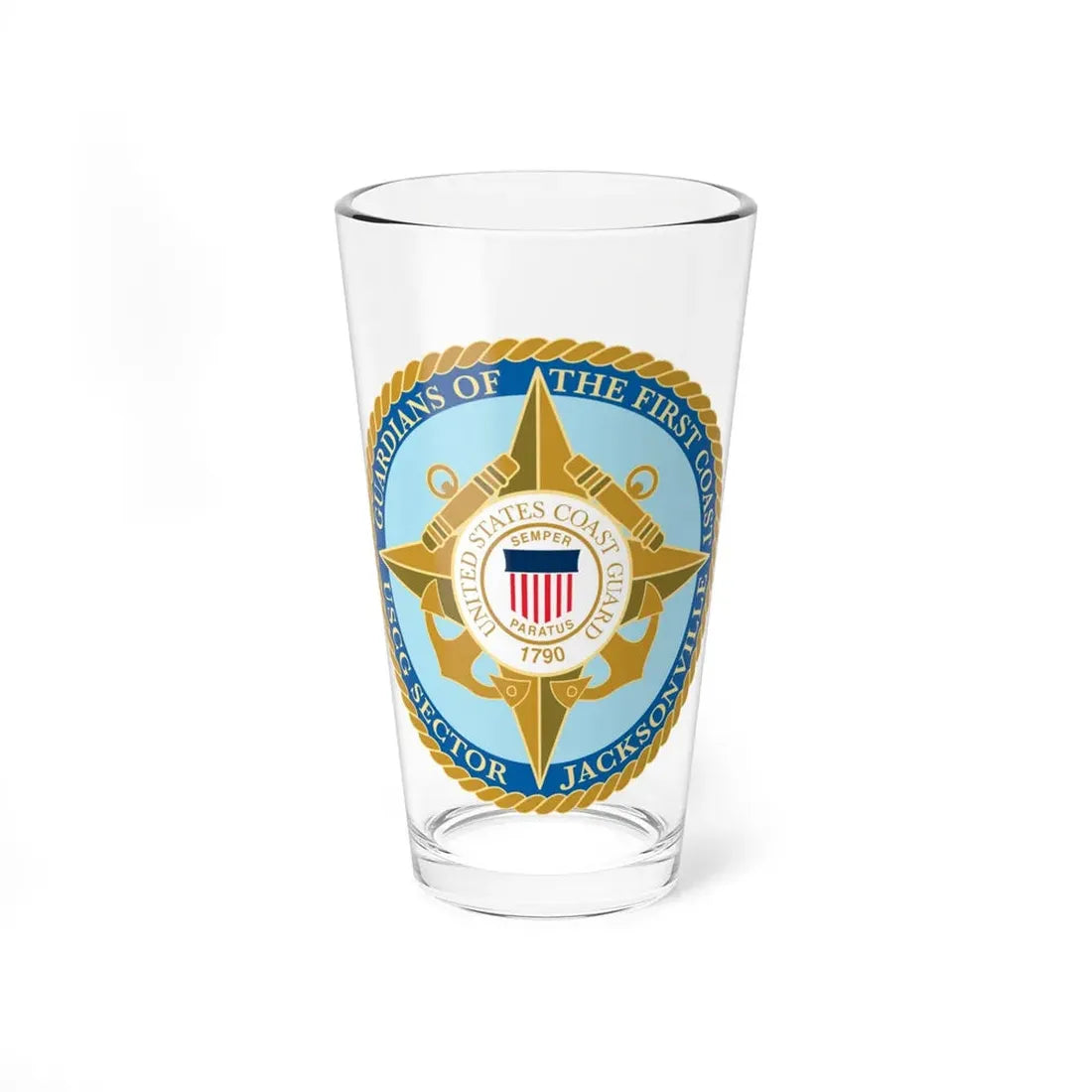 USCG Sector Jacksonville Guardians of the first coast (U.S. Coast Guard) Pint Glass 16oz 16oz - Go Mug Yourself
