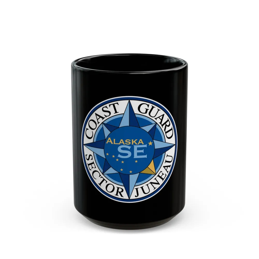 USCG Sector Juneau (U.S. Coast Guard) Black Coffee Mug-15oz-Go Mug Yourself