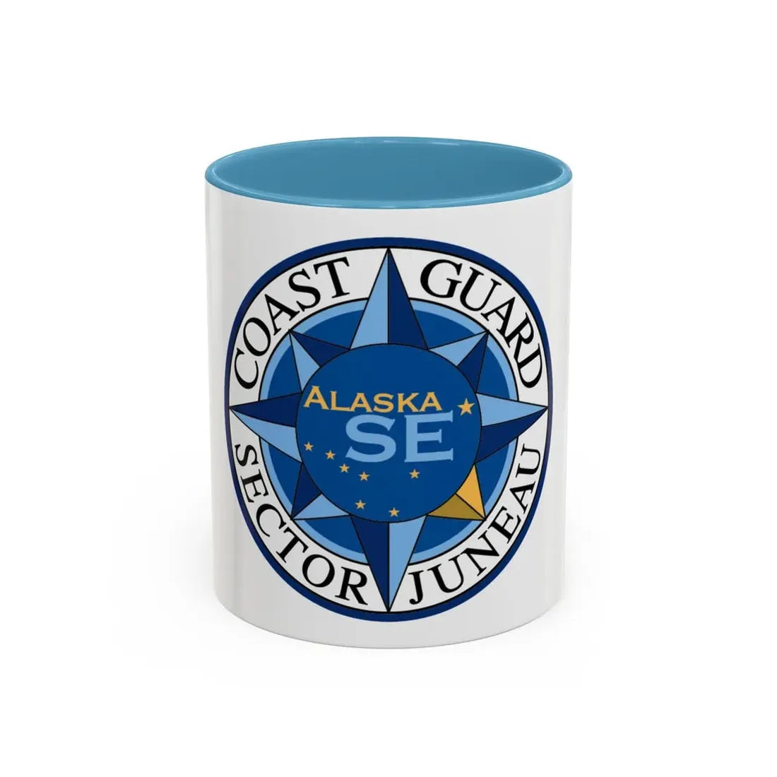 USCG Sector Juneau (U.S. Coast Guard) Accent Coffee Mug 11oz Light Blue - Go Mug Yourself