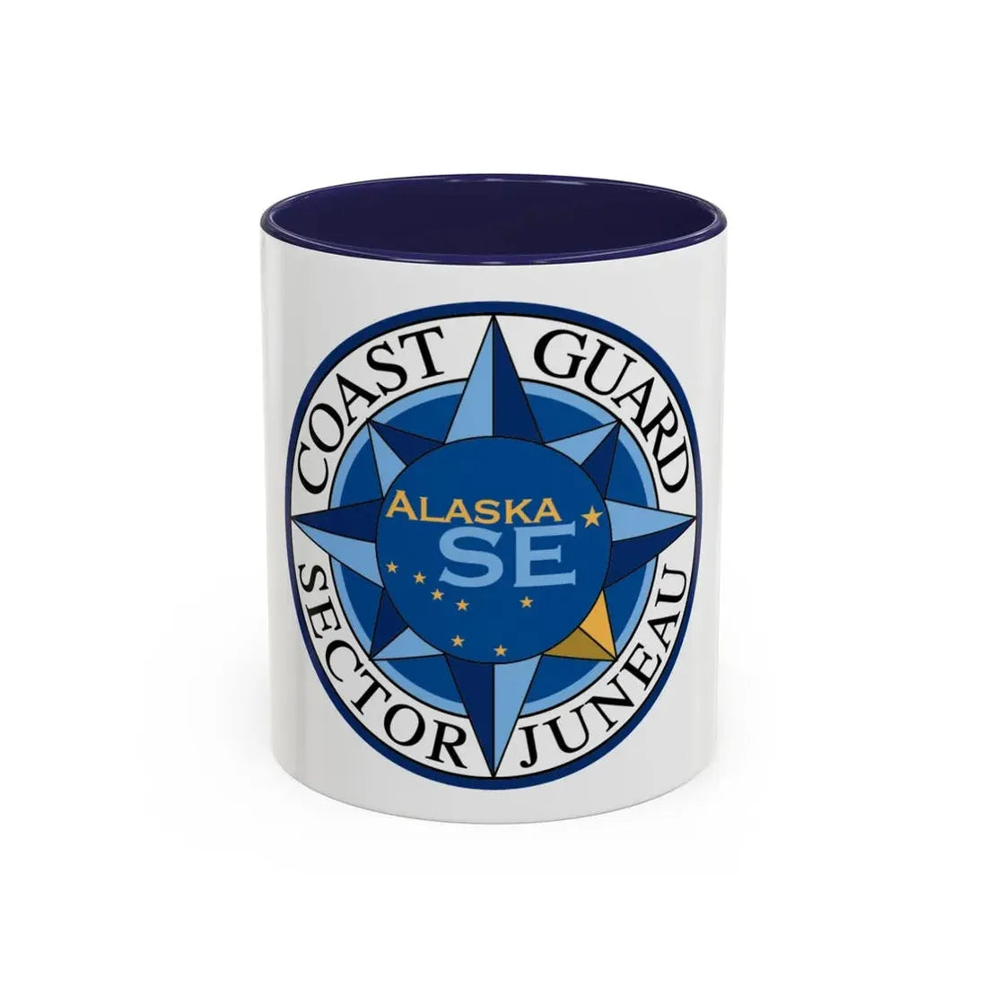USCG Sector Juneau (U.S. Coast Guard) Accent Coffee Mug 11oz Navy - Go Mug Yourself