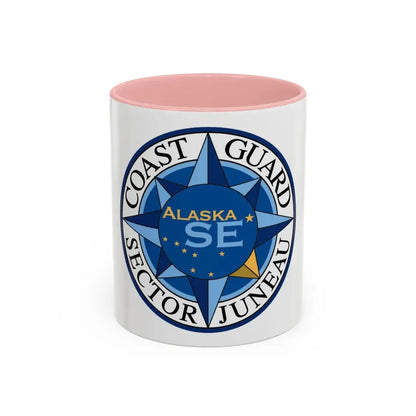 USCG Sector Juneau (U.S. Coast Guard) Accent Coffee Mug 11oz Pink - Go Mug Yourself