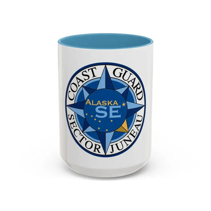 USCG Sector Juneau (U.S. Coast Guard) Accent Coffee Mug 15oz Light Blue - Go Mug Yourself