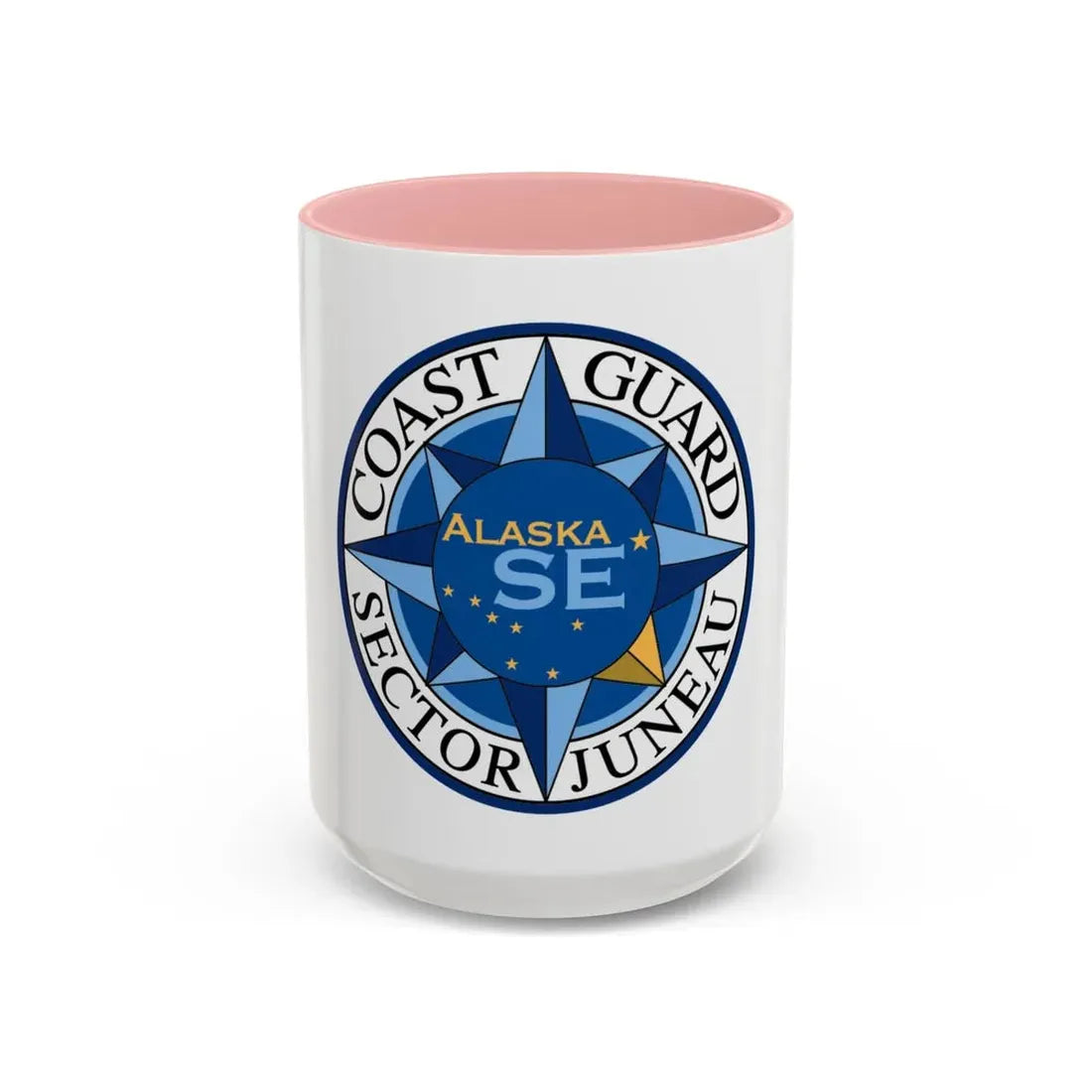 USCG Sector Juneau (U.S. Coast Guard) Accent Coffee Mug 15oz Pink - Go Mug Yourself