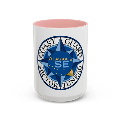 USCG Sector Juneau (U.S. Coast Guard) Accent Coffee Mug 15oz Pink - Go Mug Yourself