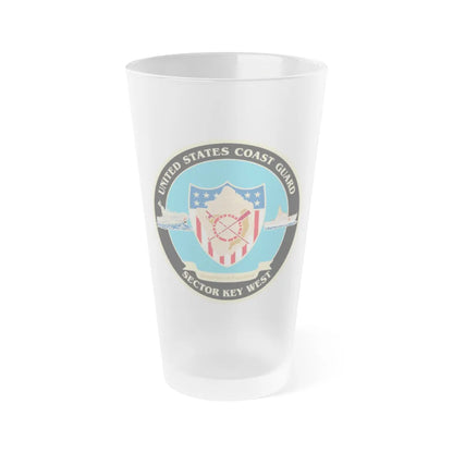 USCG Sector Key West New 2006 (U.S. Coast Guard) Frosted Pint Glass 16oz-Go Mug Yourself