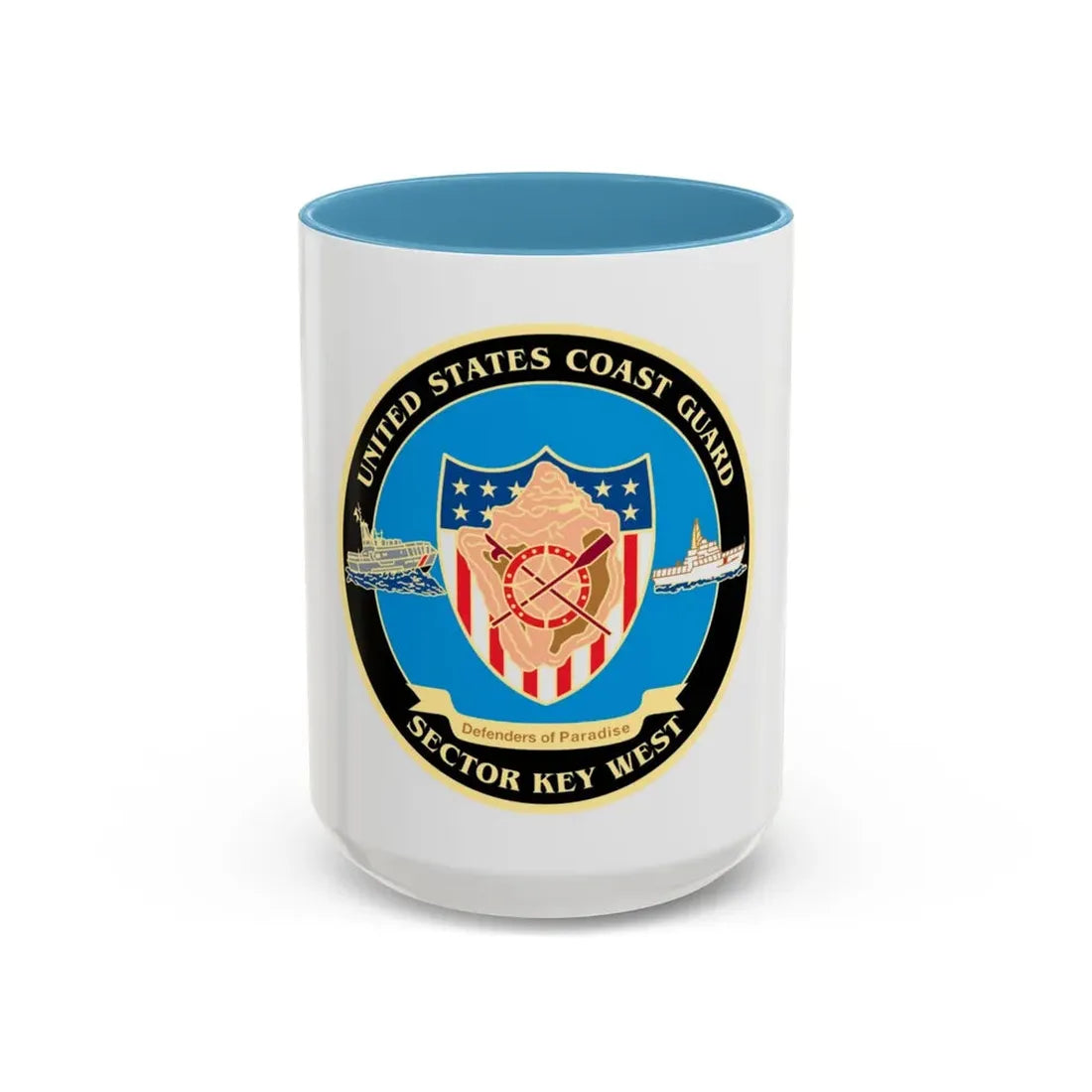 USCG Sector Key West   New 2006 (U.S. Coast Guard) Accent Coffee Mug 15oz Light Blue - Go Mug Yourself