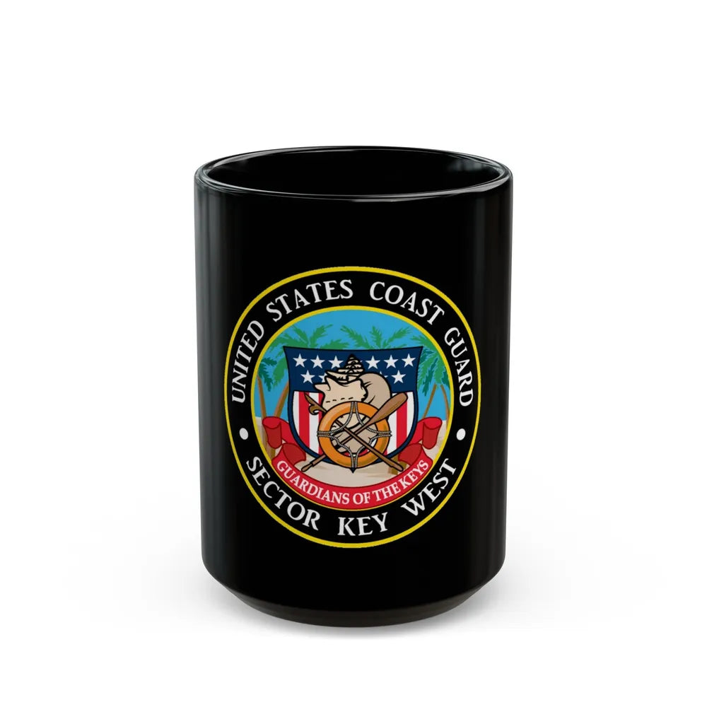 USCG Sector Key West (U.S. Coast Guard) Black Coffee Mug-15oz-Go Mug Yourself