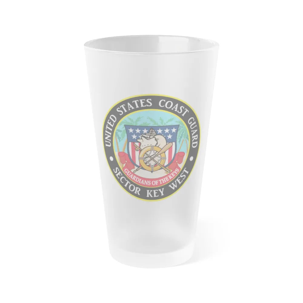 USCG Sector Key West (U.S. Coast Guard) Frosted Pint Glass 16oz-Go Mug Yourself