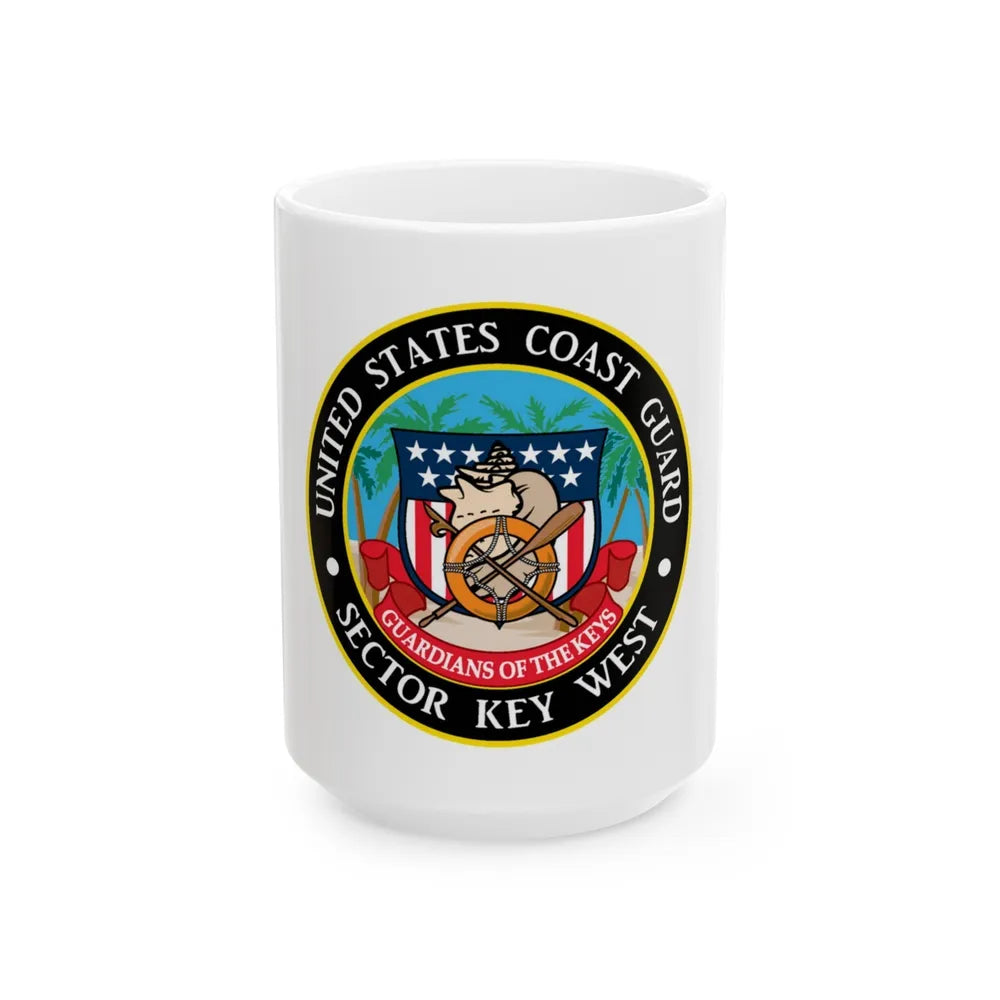 USCG Sector Key West (U.S. Coast Guard) White Coffee Mug-15oz-Go Mug Yourself