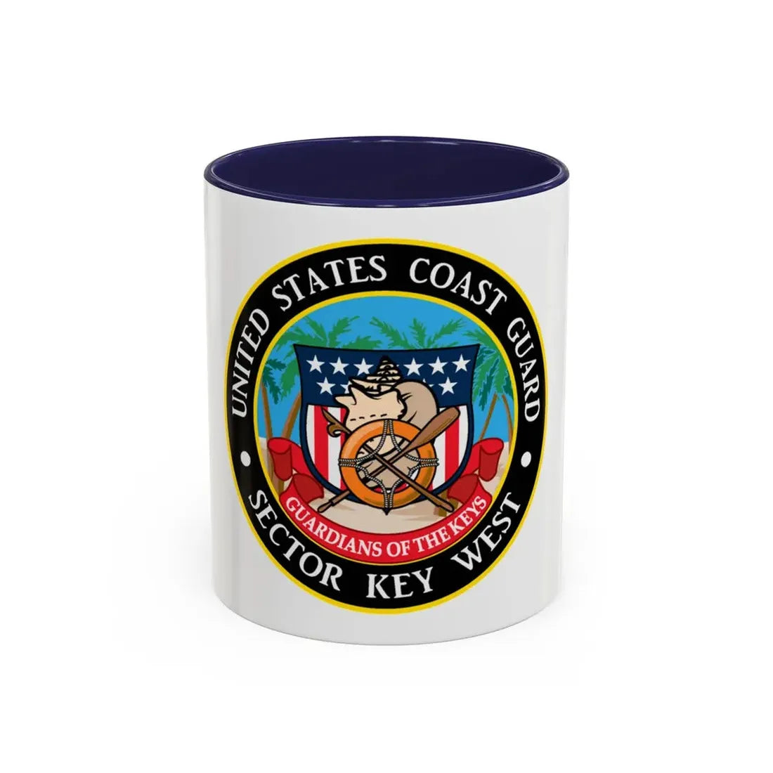 USCG Sector Key West (U.S. Coast Guard) Accent Coffee Mug 11oz Navy - Go Mug Yourself