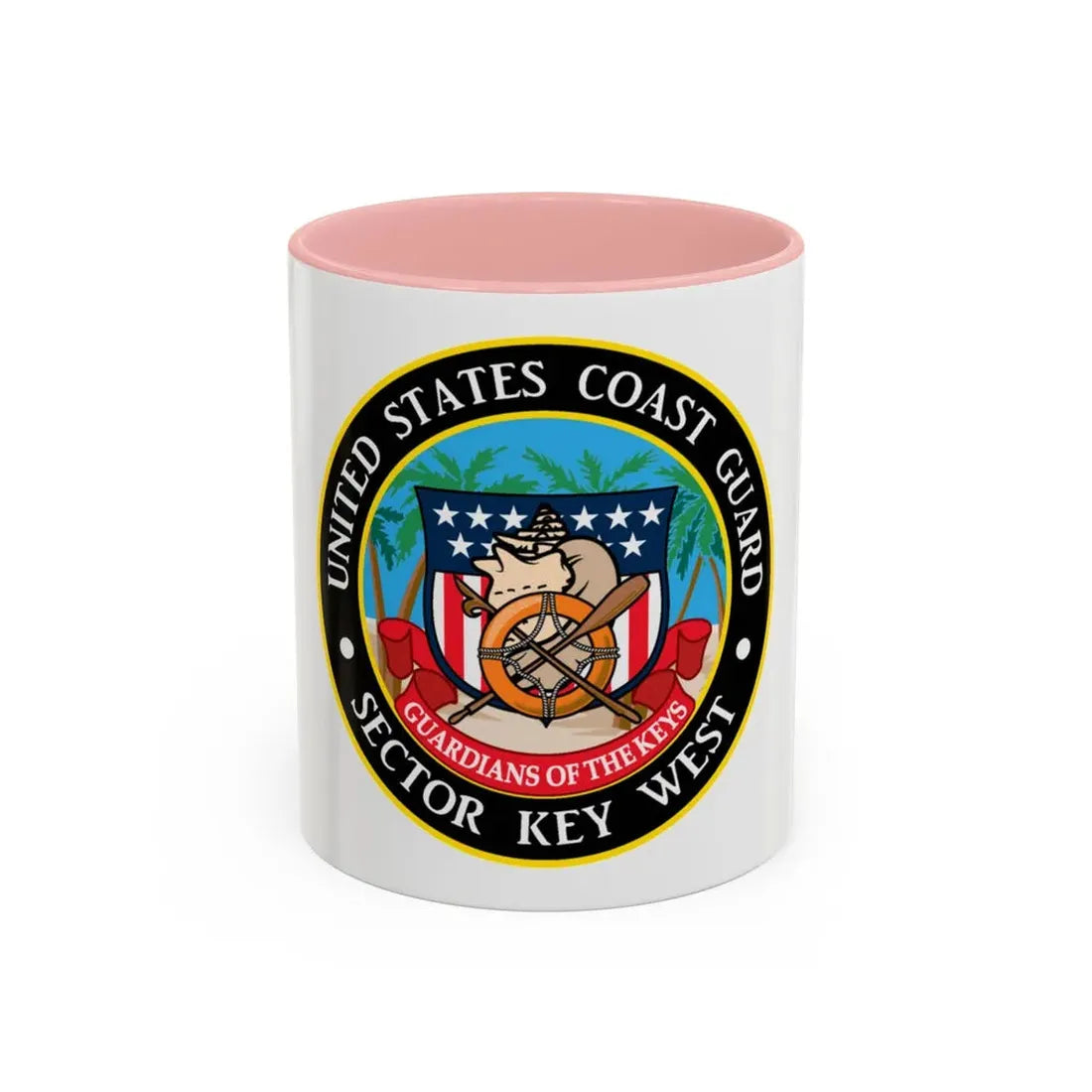 USCG Sector Key West (U.S. Coast Guard) Accent Coffee Mug 11oz Pink - Go Mug Yourself