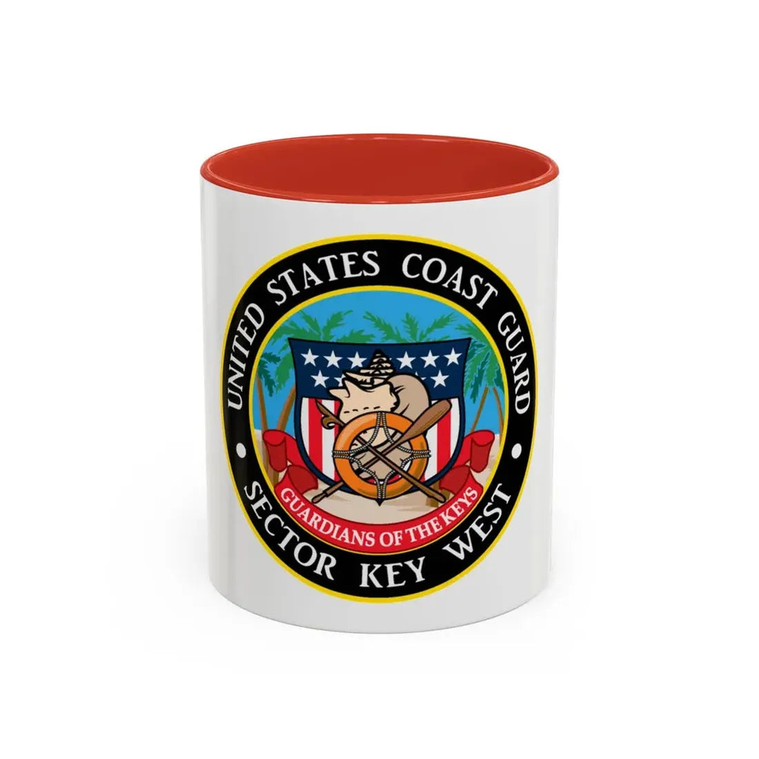 USCG Sector Key West (U.S. Coast Guard) Accent Coffee Mug 11oz Red - Go Mug Yourself