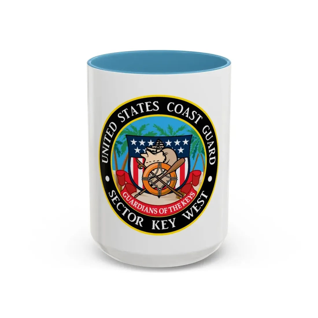 USCG Sector Key West (U.S. Coast Guard) Accent Coffee Mug 15oz Light Blue - Go Mug Yourself