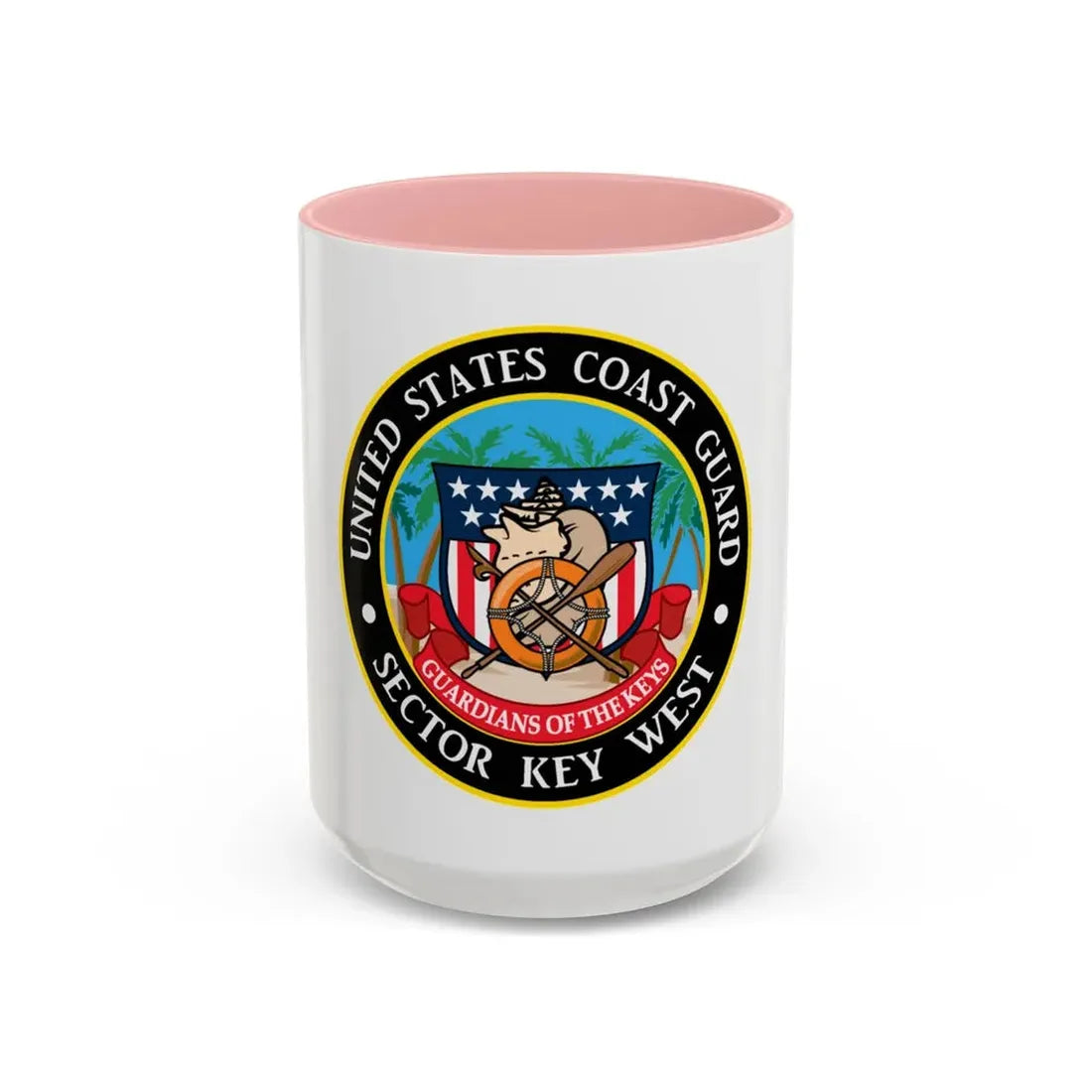USCG Sector Key West (U.S. Coast Guard) Accent Coffee Mug 15oz Pink - Go Mug Yourself