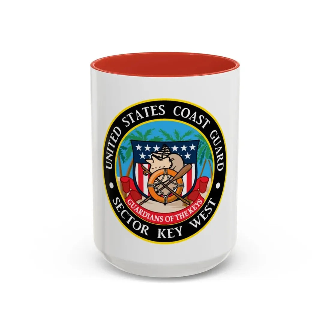 USCG Sector Key West (U.S. Coast Guard) Accent Coffee Mug 15oz Red - Go Mug Yourself