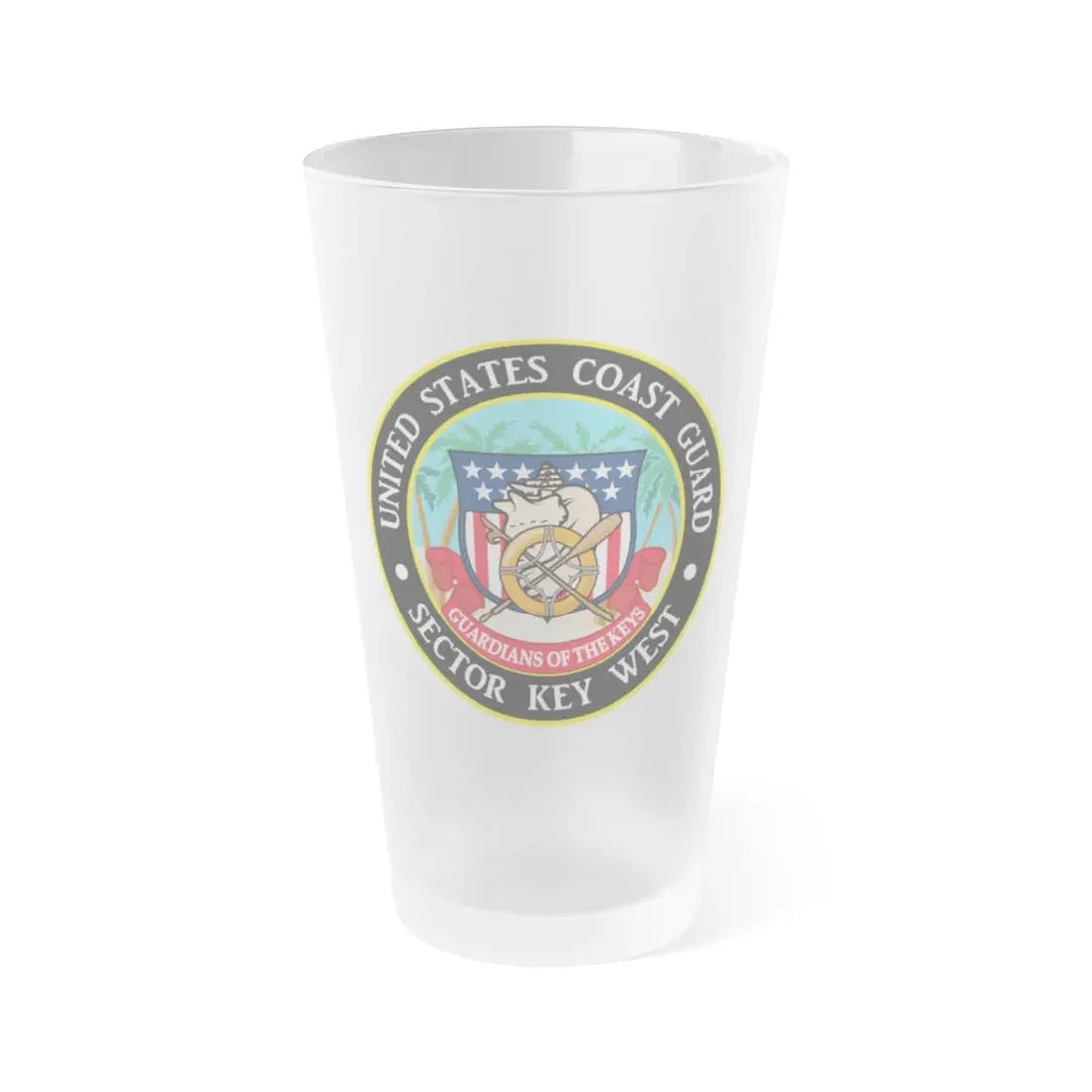 USCG Sector Key West (U.S. Coast Guard) Frosted Pint Glass 16oz Default Title - Go Mug Yourself