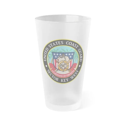 USCG Sector Key West (U.S. Coast Guard) Frosted Pint Glass 16oz Default Title - Go Mug Yourself