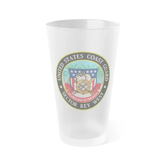 USCG Sector Key West (U.S. Coast Guard) Frosted Pint Glass 16oz Default Title - Go Mug Yourself