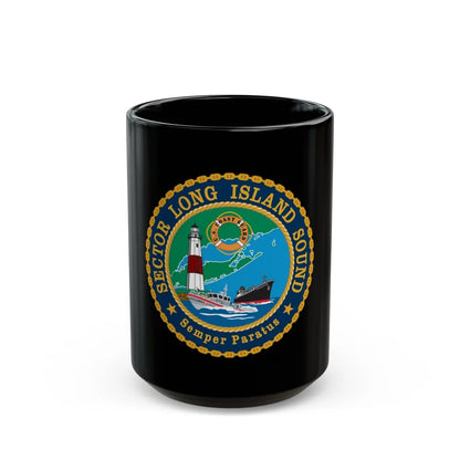 USCG Sector Long Island Sound (U.S. Coast Guard) Black Coffee Mug-15oz-Go Mug Yourself