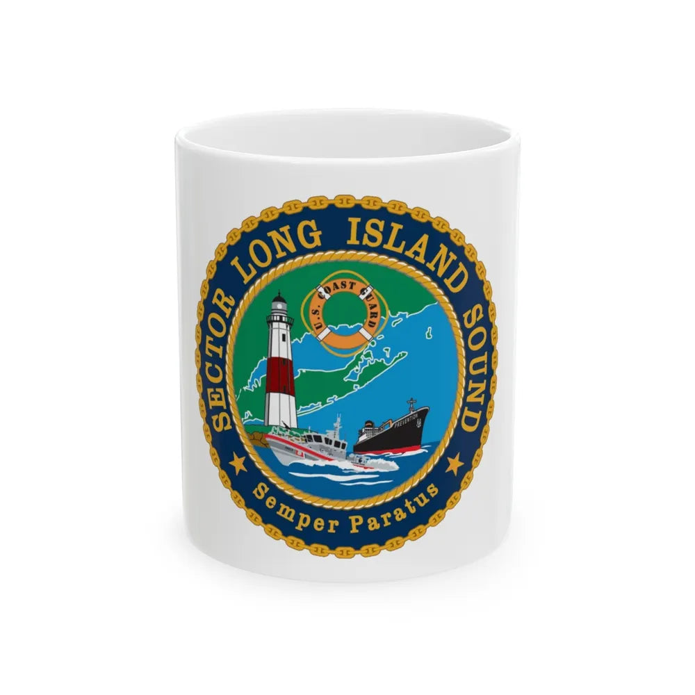 USCG Sector Long Island Sound (U.S. Coast Guard) White Coffee Mug-11oz-Go Mug Yourself