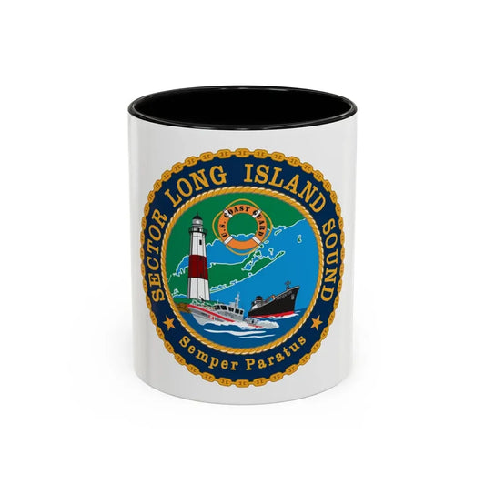 USCG Sector Long Island Sound (U.S. Coast Guard) Accent Coffee Mug 11oz Black - Go Mug Yourself