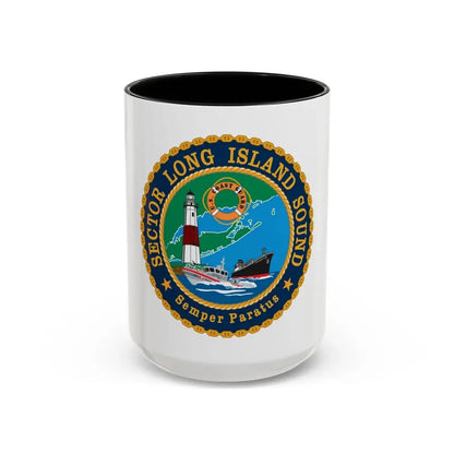 USCG Sector Long Island Sound (U.S. Coast Guard) Accent Coffee Mug 15oz Black - Go Mug Yourself