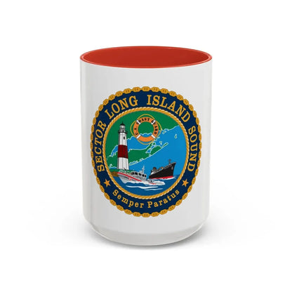 USCG Sector Long Island Sound (U.S. Coast Guard) Accent Coffee Mug 15oz Red - Go Mug Yourself