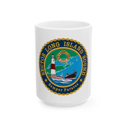 USCG Sector Long Island Sound (U.S. Coast Guard) White Coffee Mug 15oz - Go Mug Yourself
