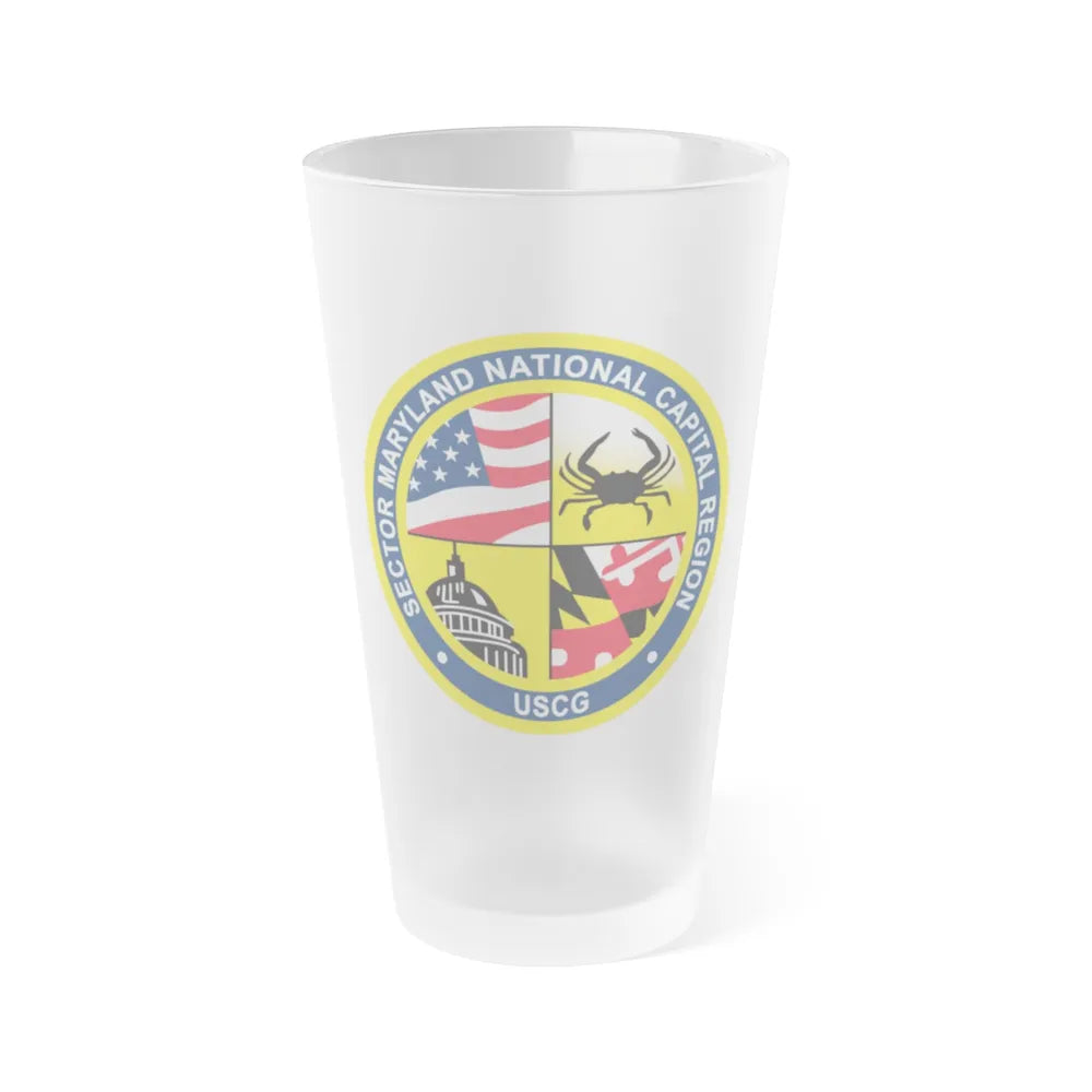 USCG Sector Maryland NRC (U.S. Coast Guard) Frosted Pint Glass 16oz-Go Mug Yourself