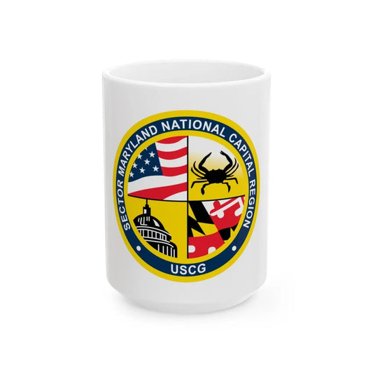 USCG Sector Maryland NRC (U.S. Coast Guard) White Coffee Mug-15oz-Go Mug Yourself