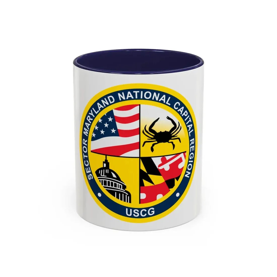 USCG Sector Maryland NRC (U.S. Coast Guard) Accent Coffee Mug 11oz Navy - Go Mug Yourself