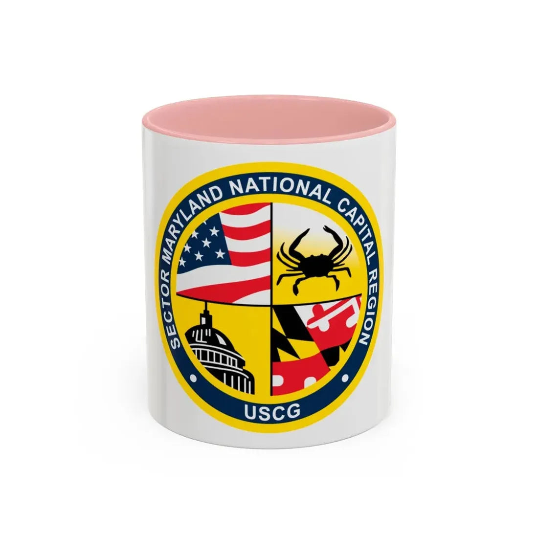 USCG Sector Maryland NRC (U.S. Coast Guard) Accent Coffee Mug 11oz Pink - Go Mug Yourself