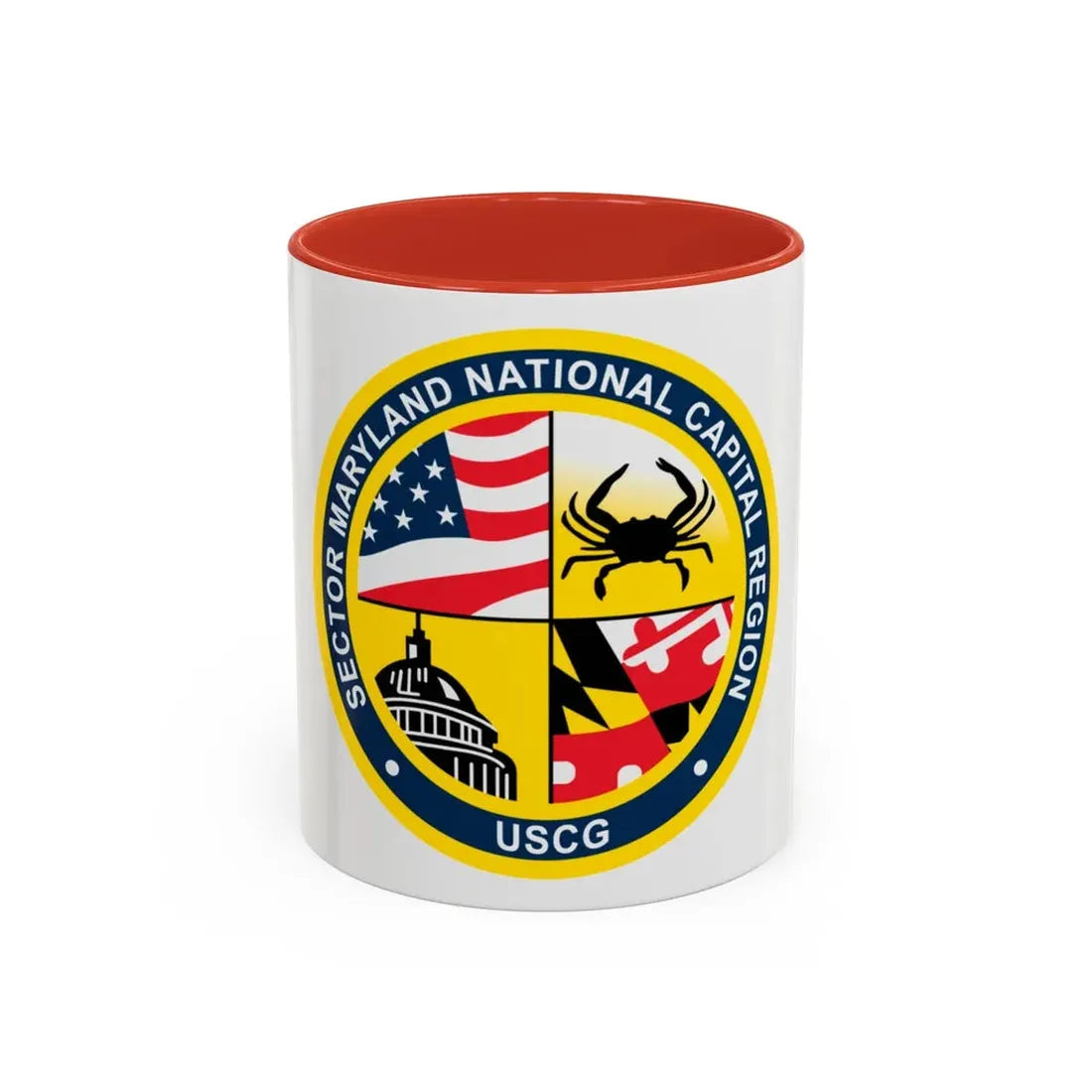 USCG Sector Maryland NRC (U.S. Coast Guard) Accent Coffee Mug 11oz Red - Go Mug Yourself