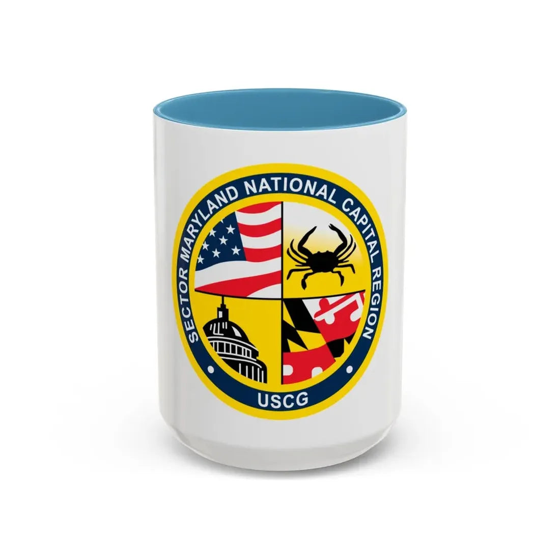 USCG Sector Maryland NRC (U.S. Coast Guard) Accent Coffee Mug 15oz Light Blue - Go Mug Yourself