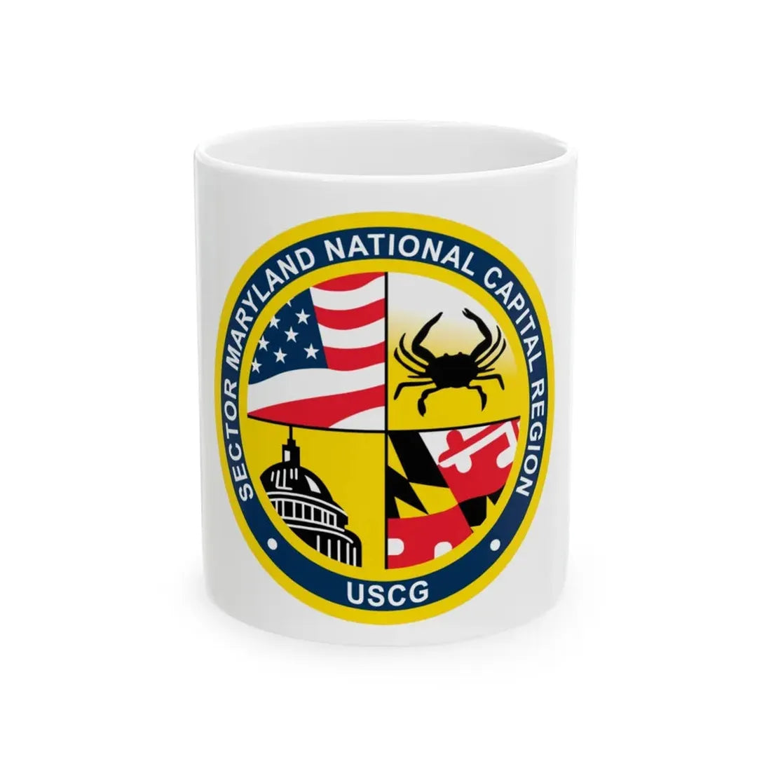 USCG Sector Maryland NRC (U.S. Coast Guard) White Coffee Mug 11oz - Go Mug Yourself