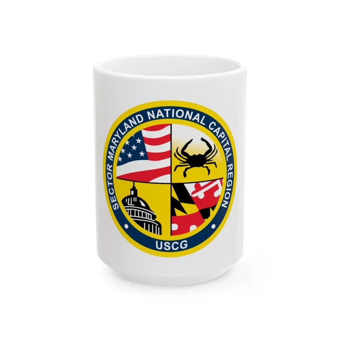 USCG Sector Maryland NRC (U.S. Coast Guard) White Coffee Mug 15oz - Go Mug Yourself