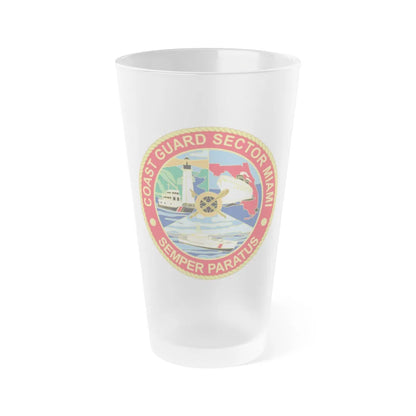 USCG Sector Miami (U.S. Coast Guard) Frosted Pint Glass 16oz-Go Mug Yourself