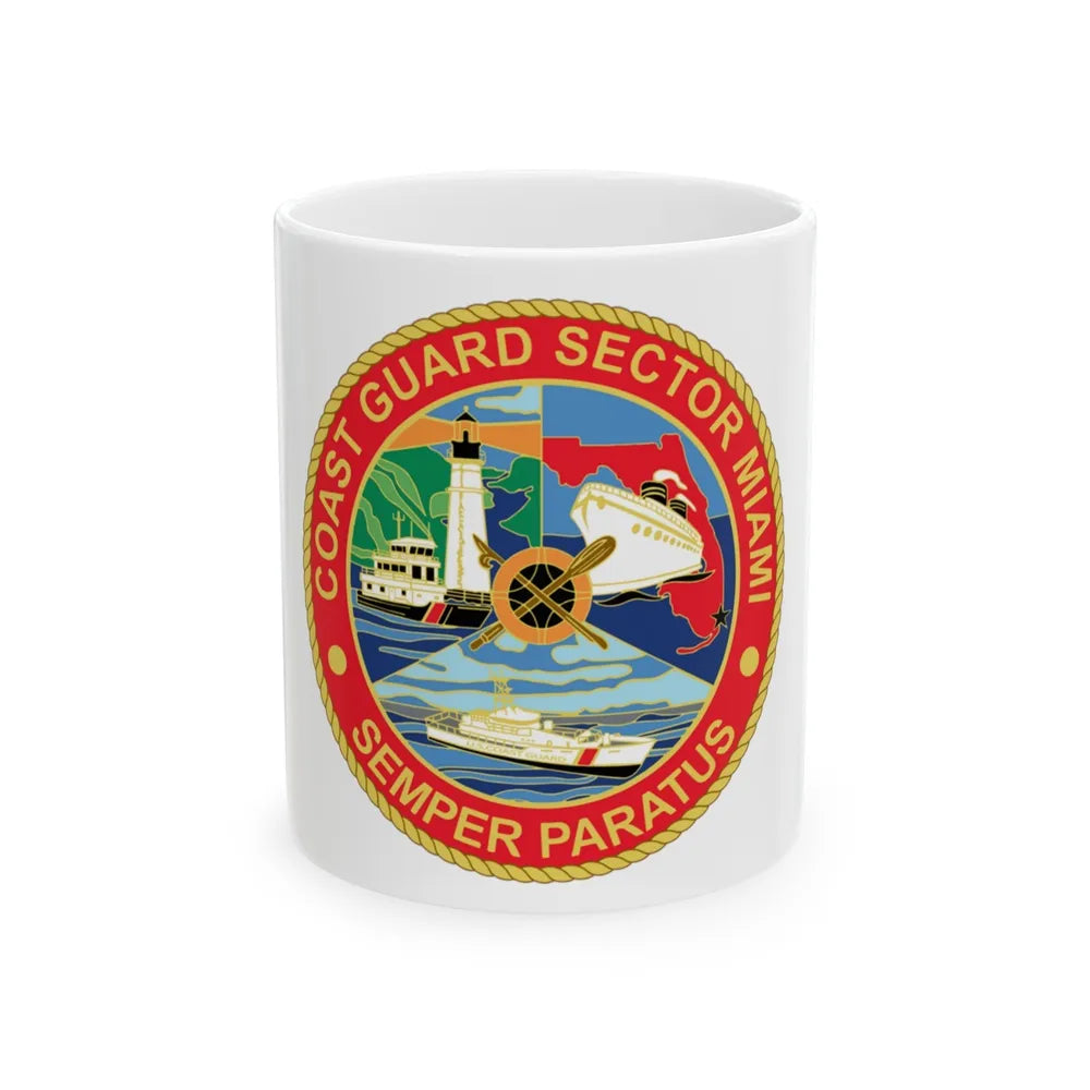 USCG Sector Miami (U.S. Coast Guard) White Coffee Mug-11oz-Go Mug Yourself