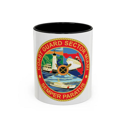 USCG Sector Miami (U.S. Coast Guard) Accent Coffee Mug 11oz Black - Go Mug Yourself