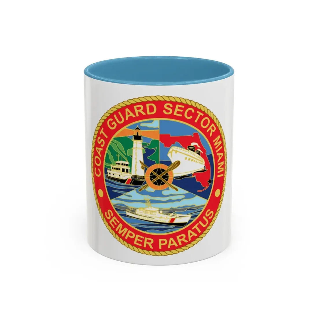 USCG Sector Miami (U.S. Coast Guard) Accent Coffee Mug 11oz Light Blue - Go Mug Yourself