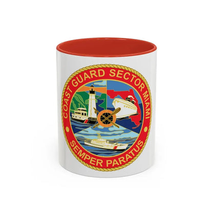 USCG Sector Miami (U.S. Coast Guard) Accent Coffee Mug 11oz Red - Go Mug Yourself