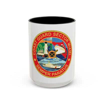 USCG Sector Miami (U.S. Coast Guard) Accent Coffee Mug 15oz Black - Go Mug Yourself