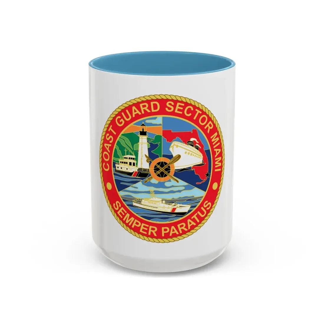 USCG Sector Miami (U.S. Coast Guard) Accent Coffee Mug 15oz Light Blue - Go Mug Yourself