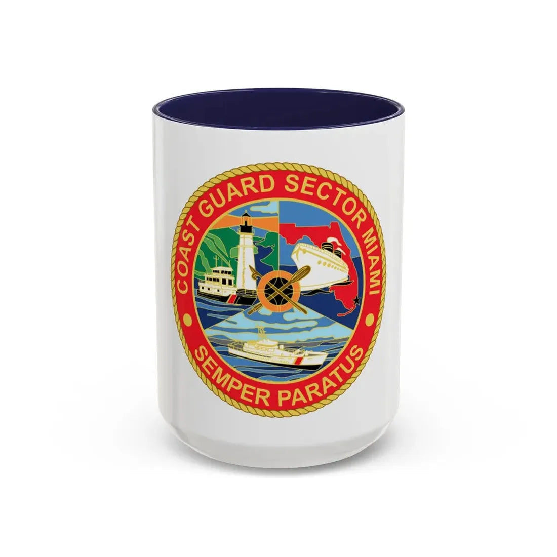 USCG Sector Miami (U.S. Coast Guard) Accent Coffee Mug 15oz Navy - Go Mug Yourself