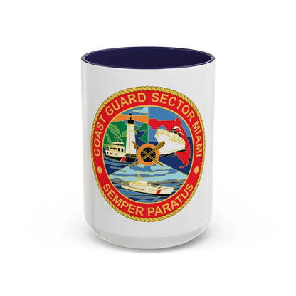 USCG Sector Miami (U.S. Coast Guard) Accent Coffee Mug 15oz Navy - Go Mug Yourself