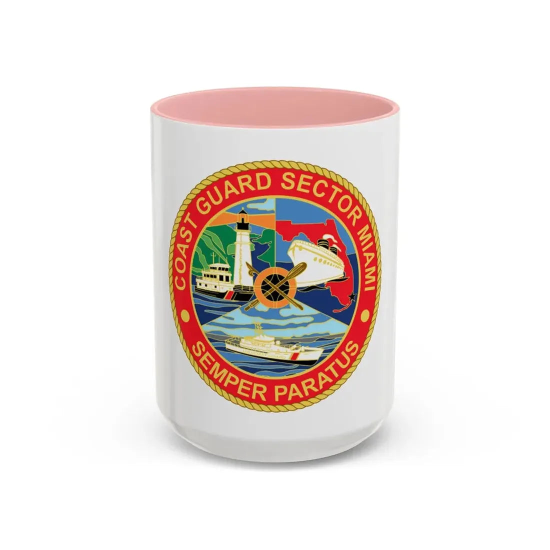 USCG Sector Miami (U.S. Coast Guard) Accent Coffee Mug 15oz Pink - Go Mug Yourself