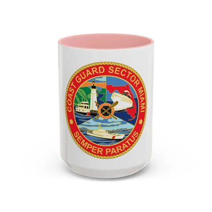 USCG Sector Miami (U.S. Coast Guard) Accent Coffee Mug 15oz Pink - Go Mug Yourself