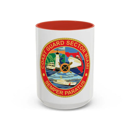 USCG Sector Miami (U.S. Coast Guard) Accent Coffee Mug 15oz Red - Go Mug Yourself