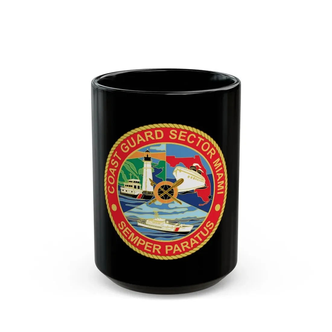 USCG Sector Miami (U.S. Coast Guard) Black Coffee Mug 15oz - Go Mug Yourself